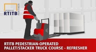 RTITB Pedestrian Low-Level Pallet Stacker Truck Course - Refresher course card