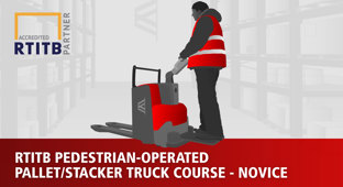 RTITB Pedestrian Low-Level Pallet Stacker Truck Course - Novice course card